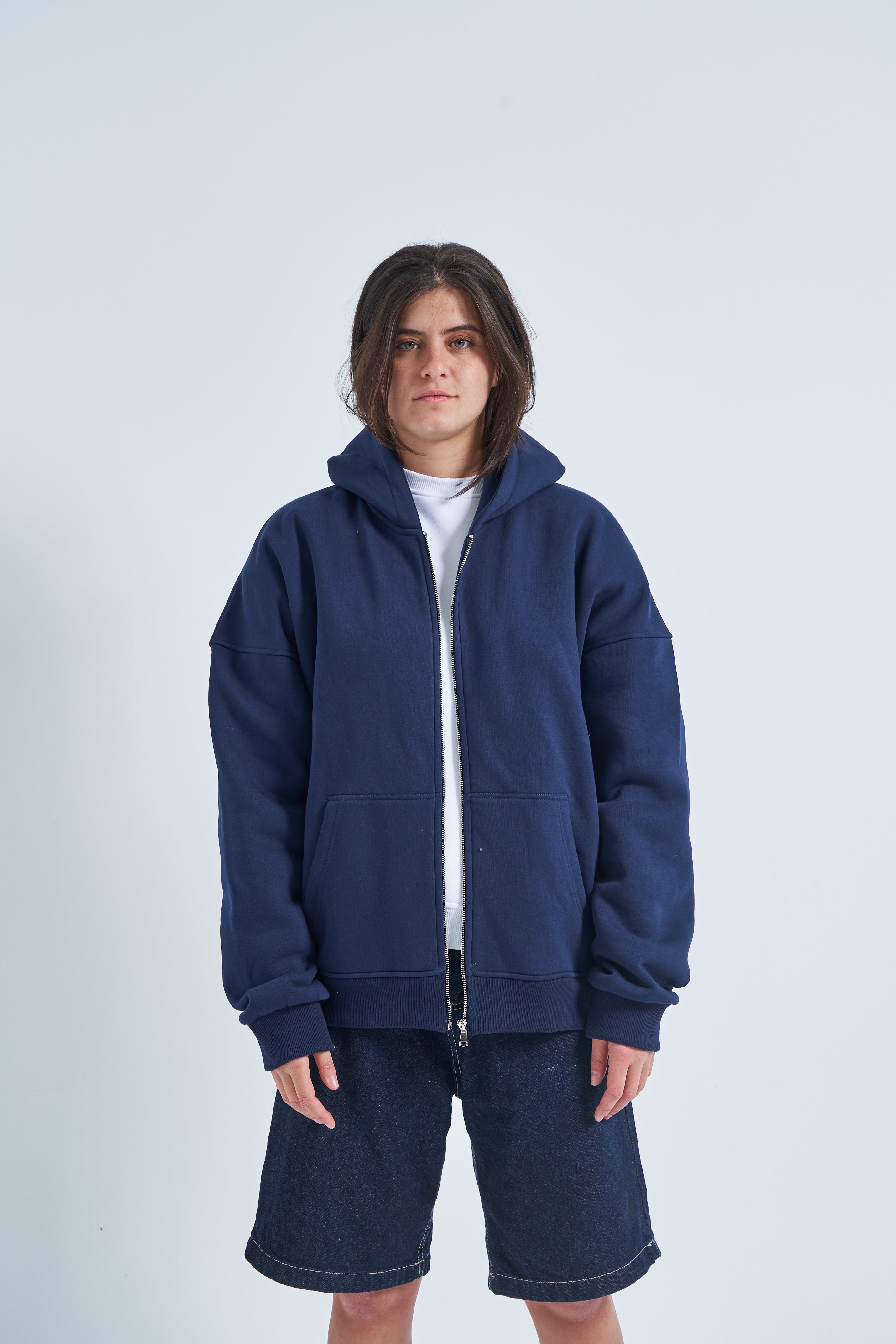 illusion jacket in navy blue