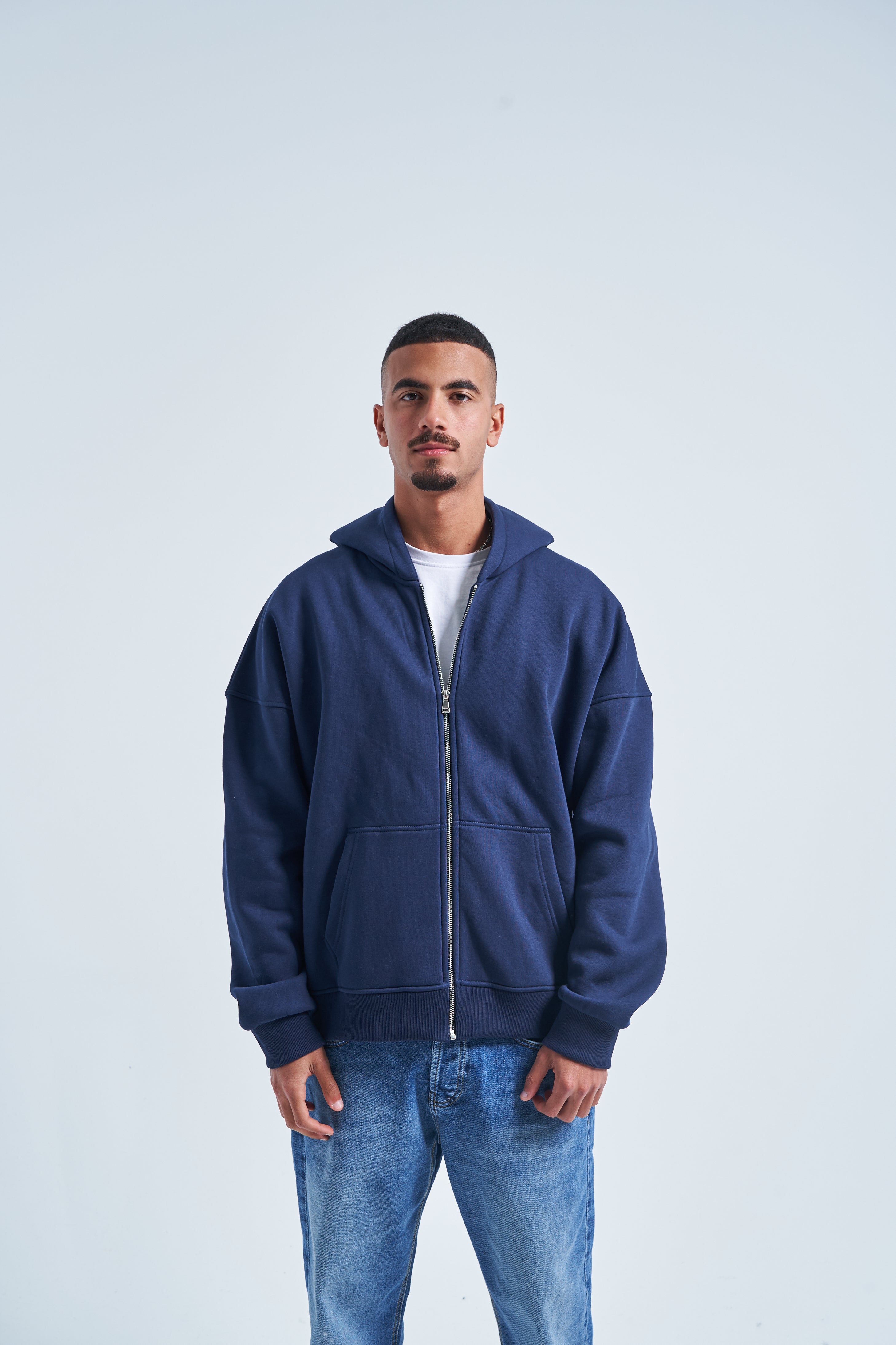 illusion jacket in navy blue