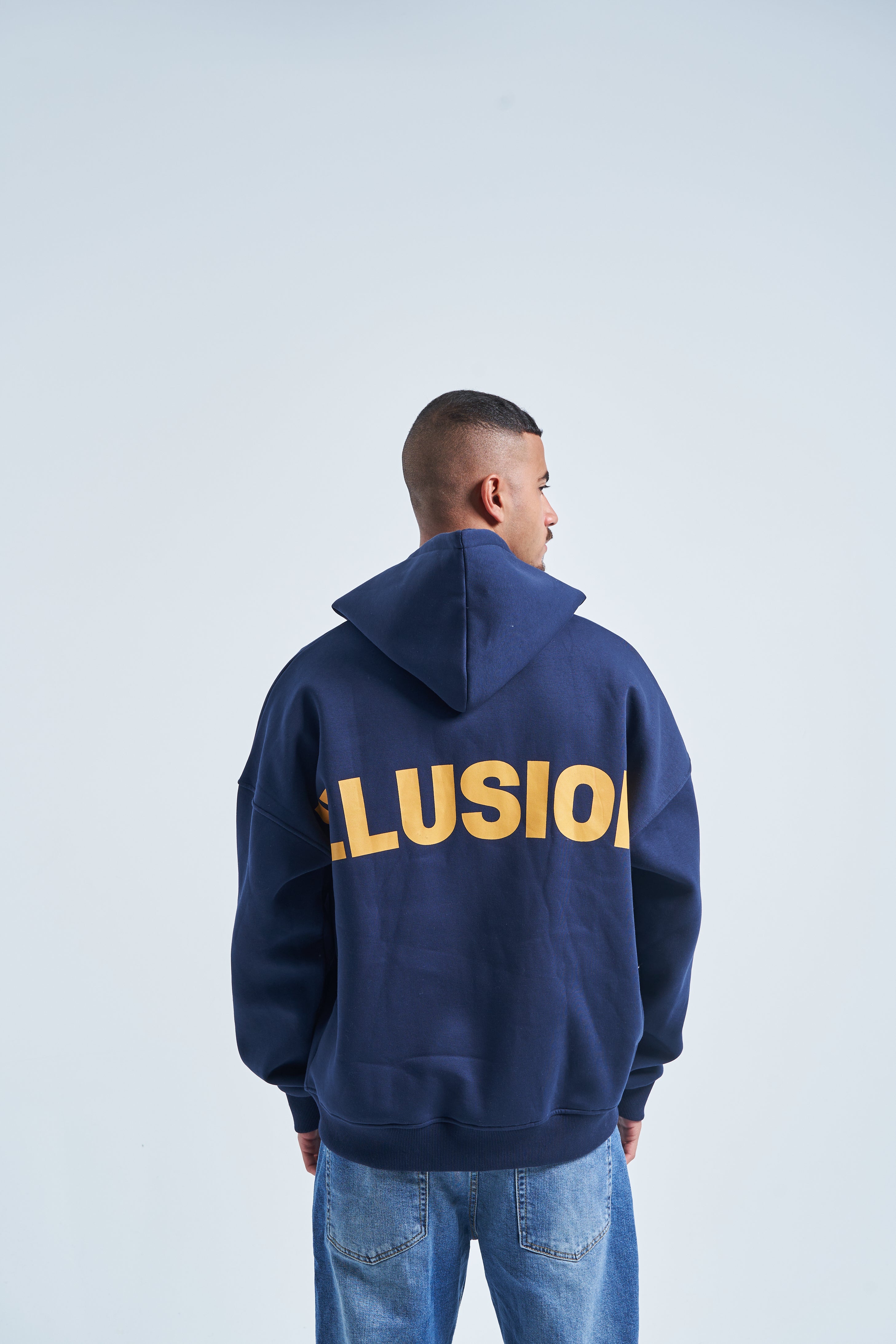 illusion jacket in navy blue