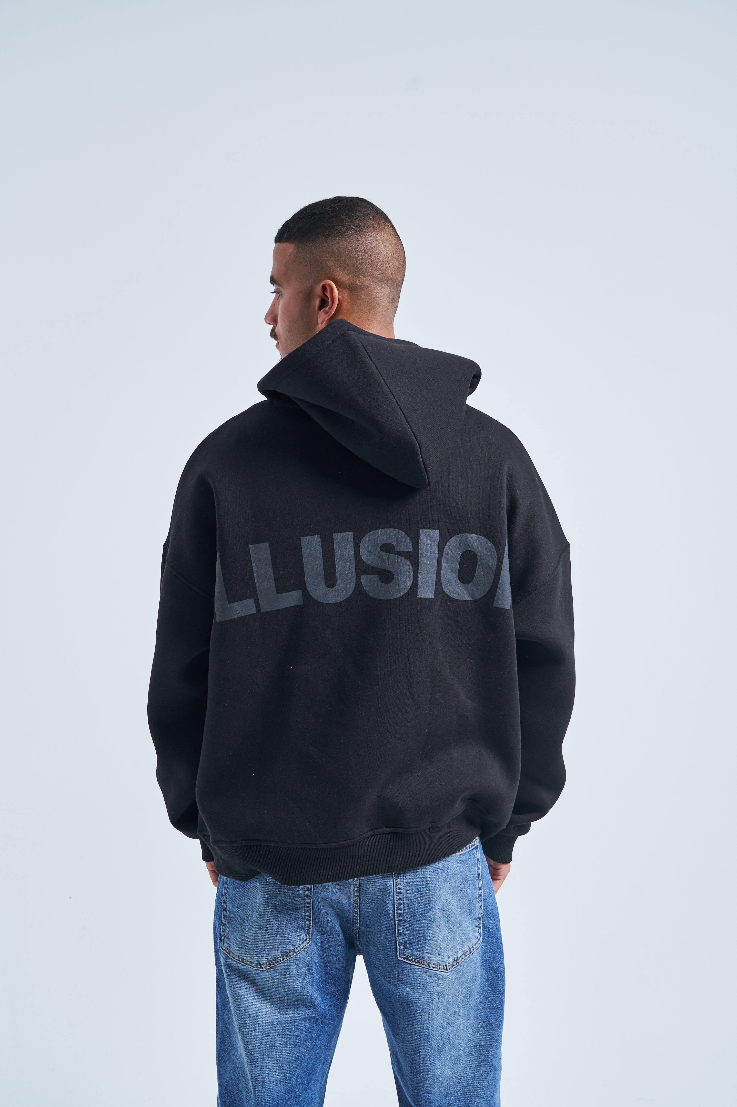 illusion jacket in black