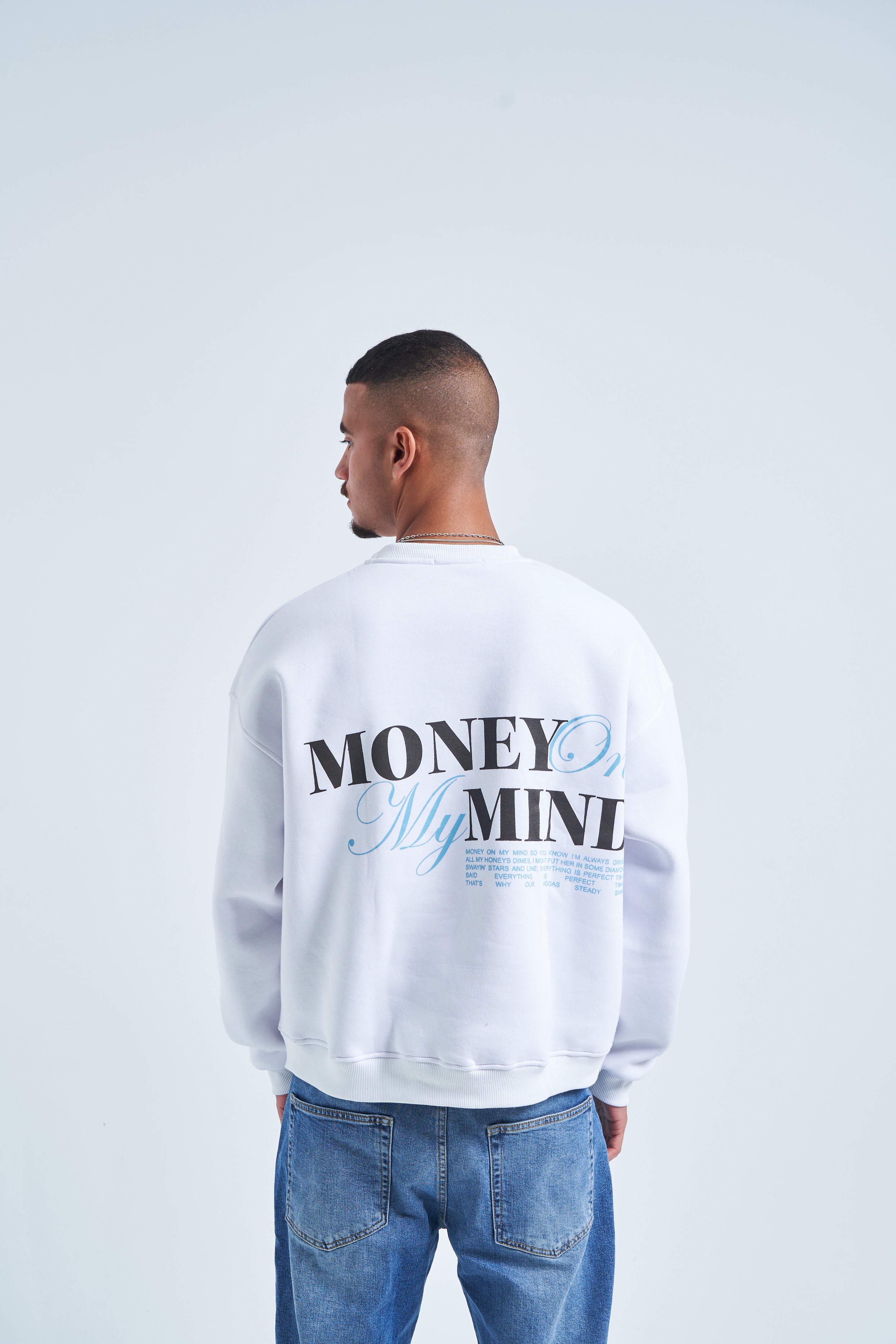 Money Mind Crewneck in White